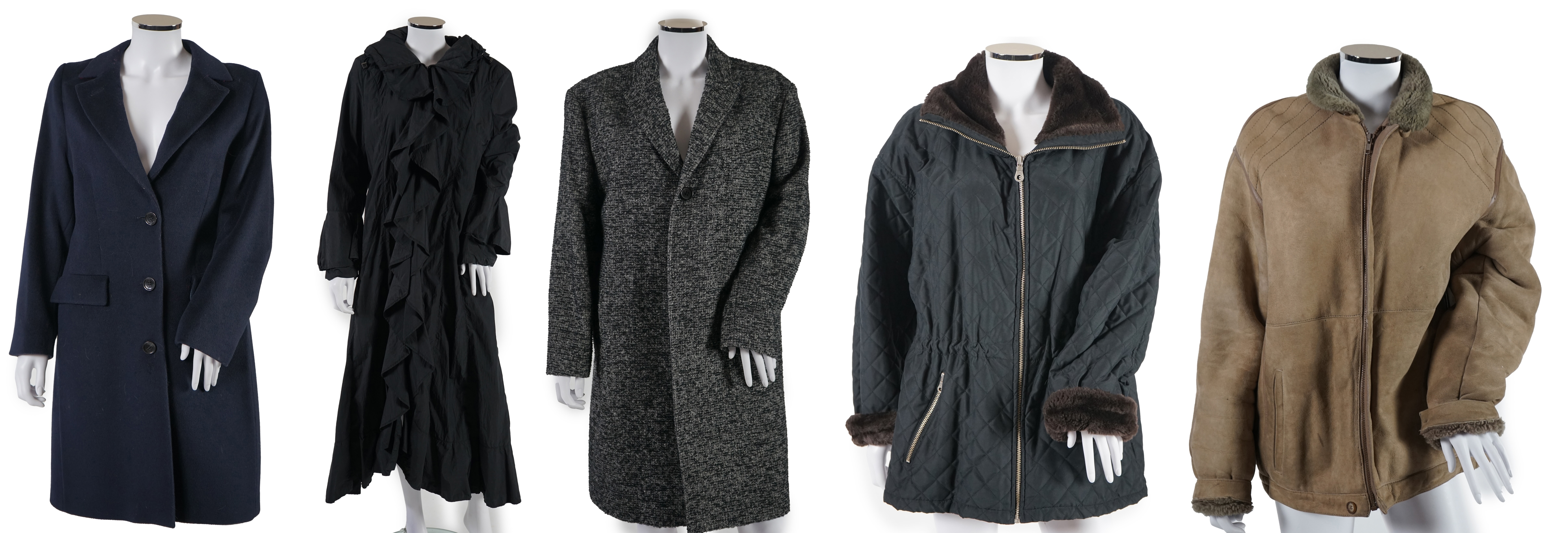 Five unisex and lady's coats including Tommy Hilfiger, Large - X Large. Proceeds to Happy Paws Puppy Rescue